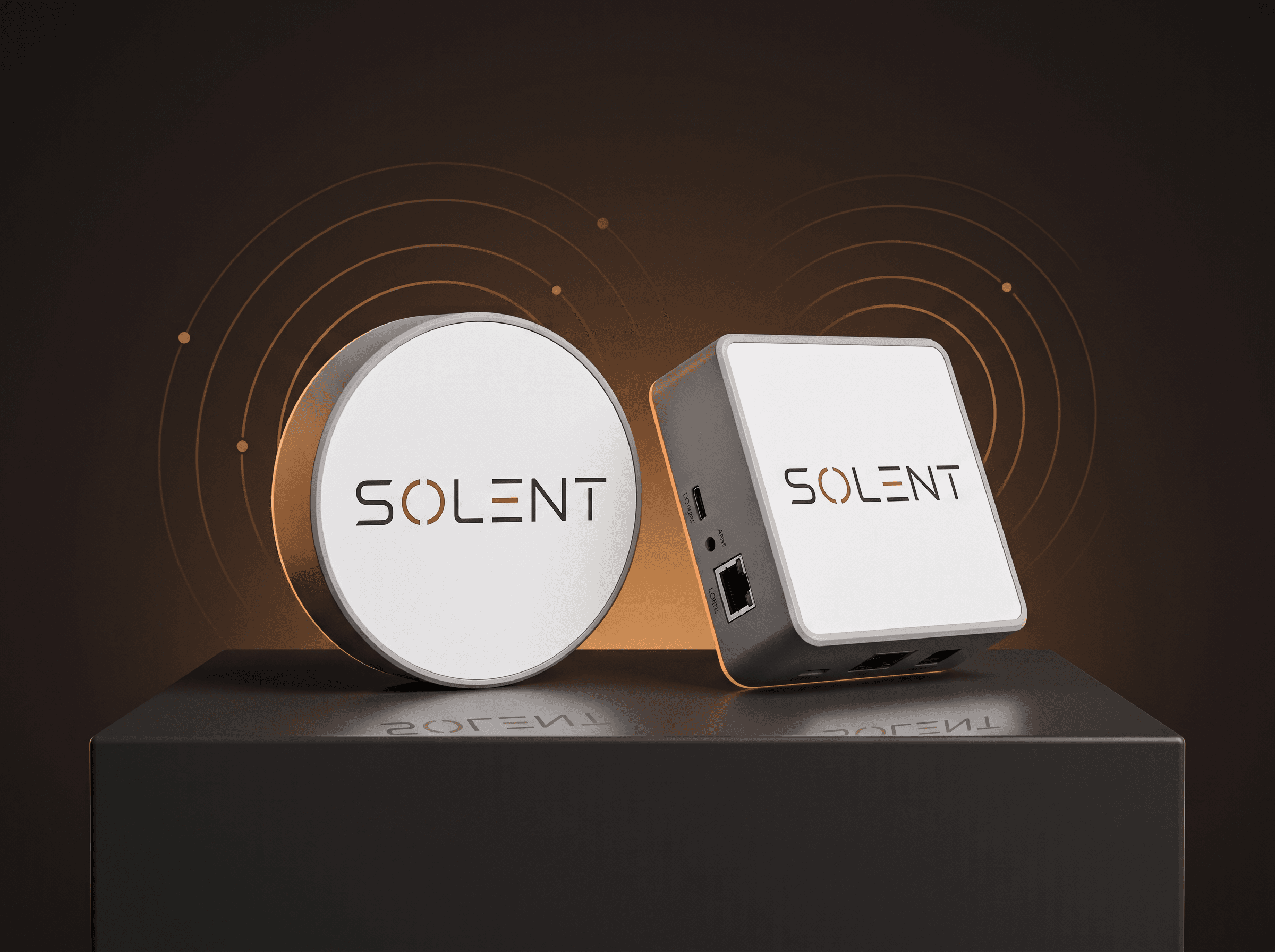 Kablosuz sinyal halkalarıyla Solent markalı Bluetooth gateway ve beacon cihazları